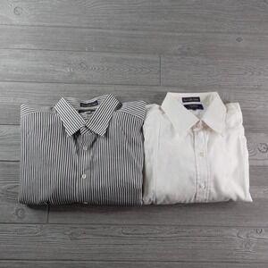 Sulka Dress Shirt Mens Size 16.5 34 French Cuff Pure Cotton Long Sleeve Lot of 2